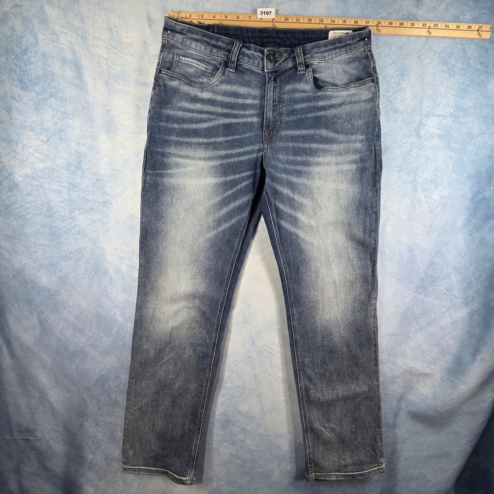 iJEANS Buffalo Mens Relaxed Fit Medium Wash Whiskered Denim Jeans W34 L32